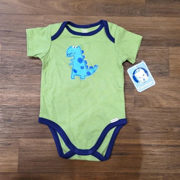 Baby Boys Outfit BABY BLUE T-SHIRT Bodysuit DINOSA - Picture 1 of 6